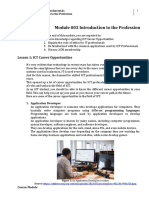 Module 003 Introduction To The Profession: Lesson 1: ICT Career Opportunities