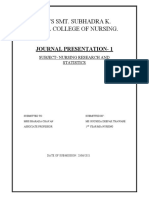 Des'S Smt. Subhadra K. Jindal College of Nursing.: Journal Presentation-1