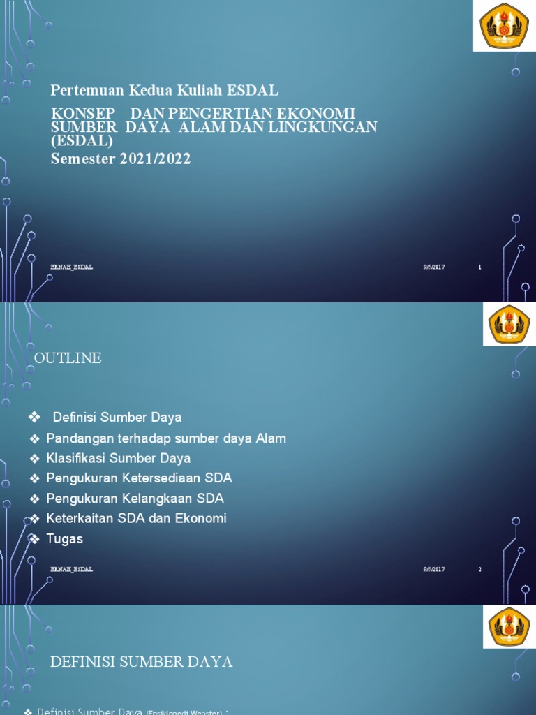Definisi dan Klasifikasi ESDAL | PDF