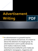 Advertisement Writing XII