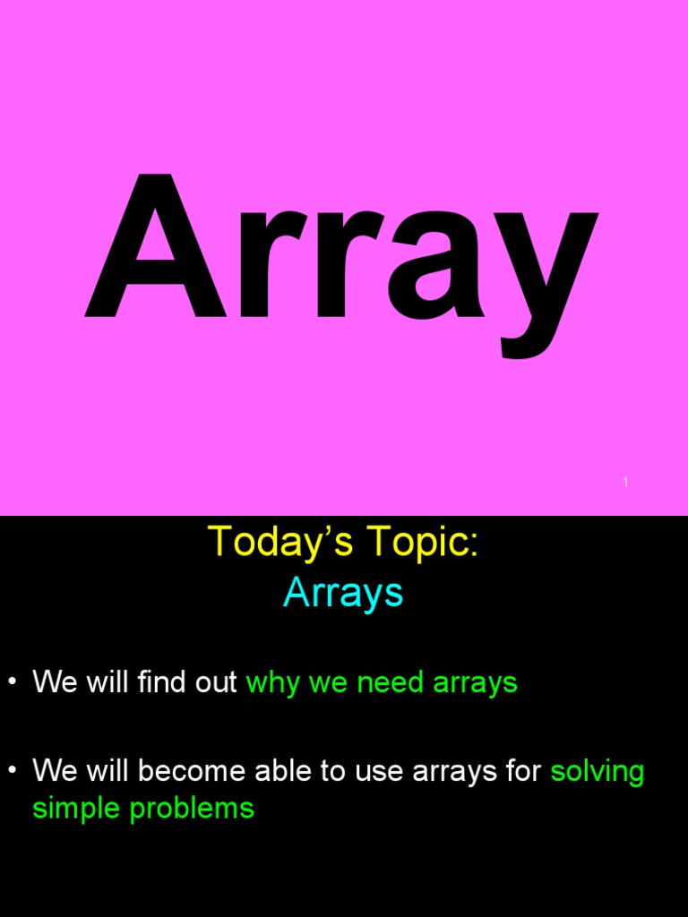 Learn Arrays with 10 Words Example | PDF | Array Data Type | Array Data ...