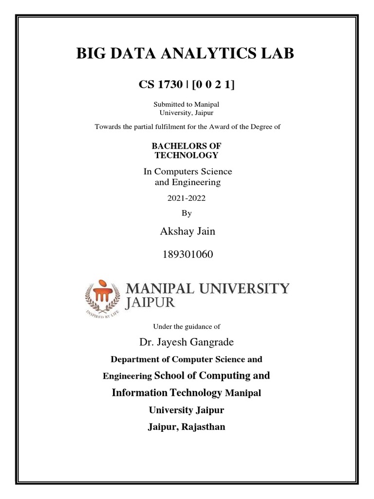 Big Data Analytics Lab File PDF Quartile Statistical Analysis