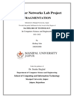 Computer Networks Lab Project: Fragmentation