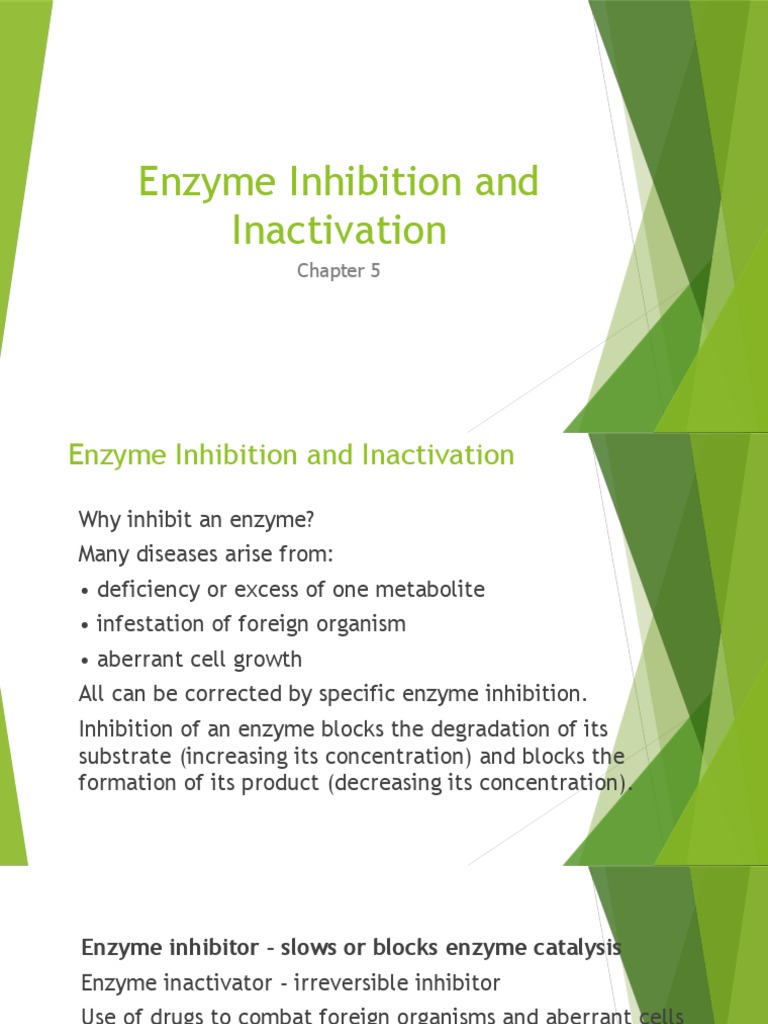 Enzyme Inhibition and Inactivation - Chapter 5 | PDF | Enzyme Inhibitor ...