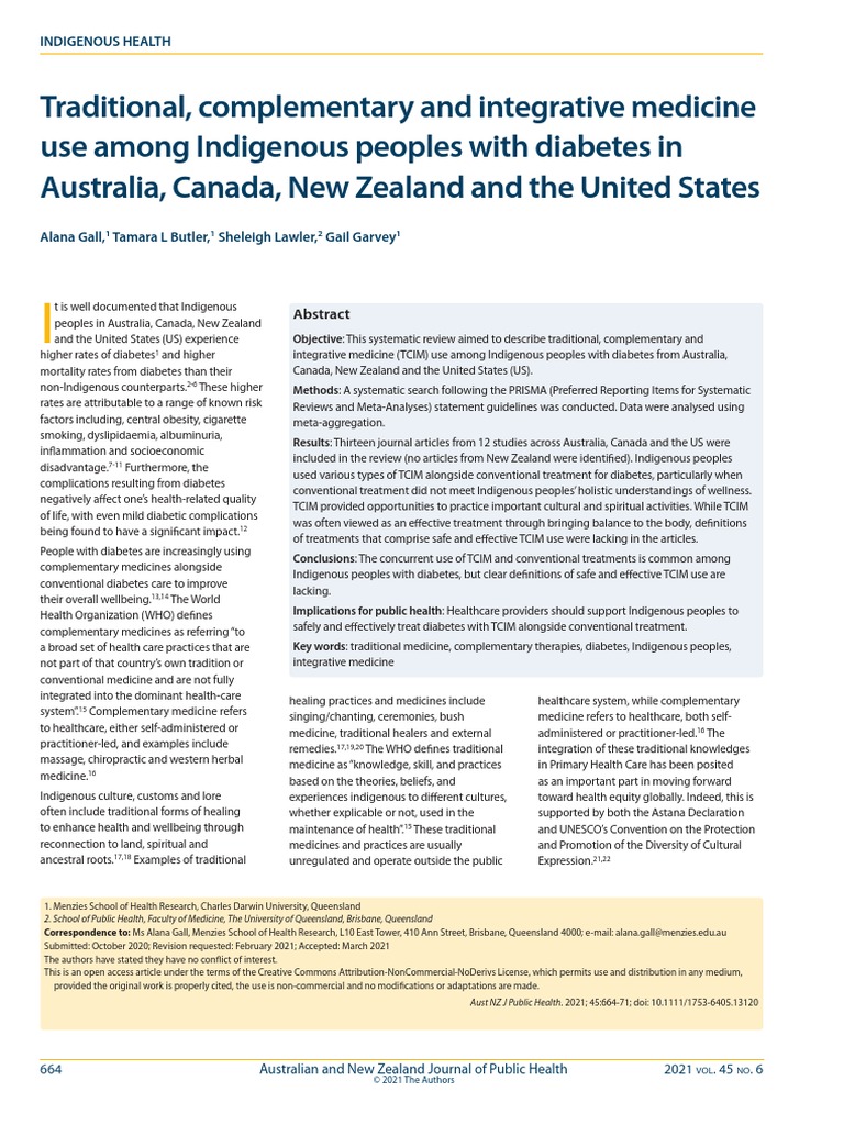 Traditional, Complementary and and Integrative Medicine Use Among