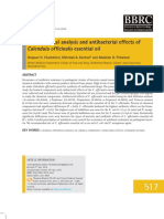 Phytochemical Analysis and Antibacterial Effects of Calendula Offi Cinalis Essential Oil