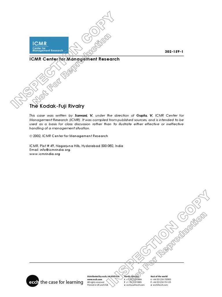 The Intensifying Rivalry Between Kodak and Fuji in the US Photographic