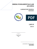 Programming Fundamentals Lab (CL1002) : Laboratory Manual Fall 2021