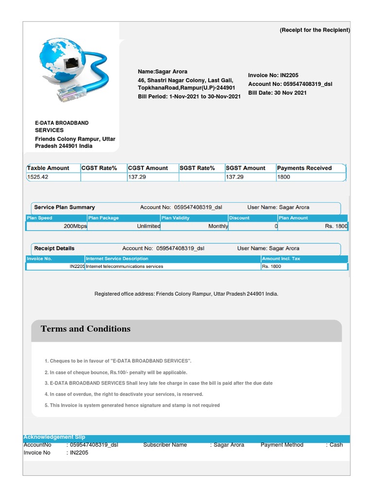 Terms and Conditions: (Receipt For The Recipient) | Download Free PDF ...