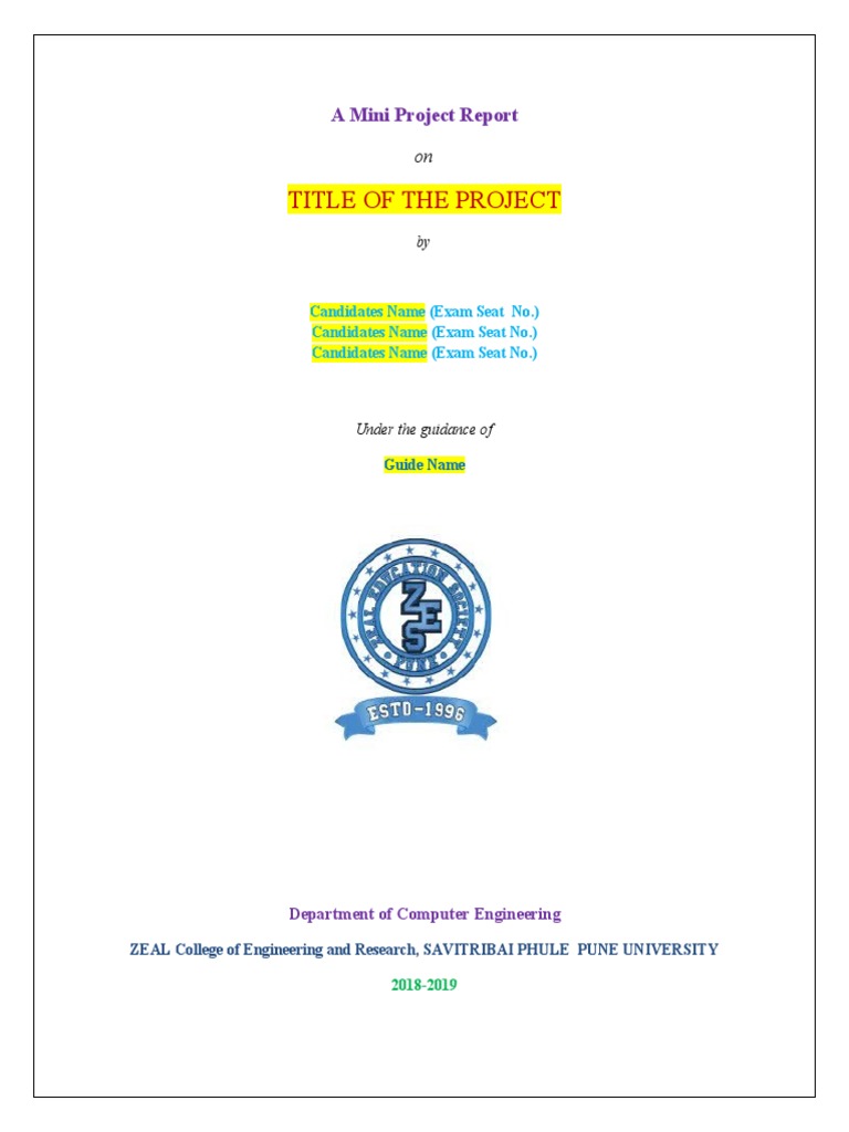 Project Title and Objectives: A Mini Project Report on 'Title of the ...