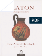 Eric Alfred Havelock - Platon Filozof Şaire Karşı Pinhan Yayıncılık