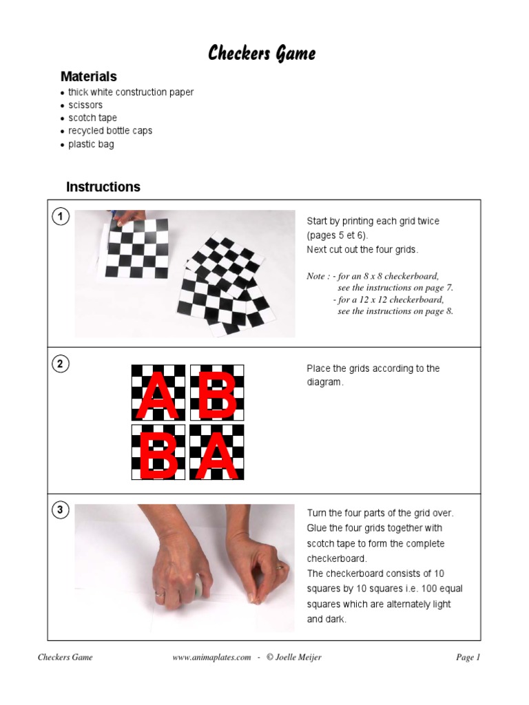 A A B B: Checkers Game | PDF | Tabletop Games | Competitive Games