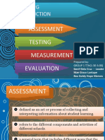 Meaning and Function: Assessment Testing Measurement Evaluation