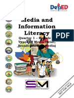 Media and Information Literacy: Quarter 1 - Module 5: Types of Media (Print, Broadcast, New Media)