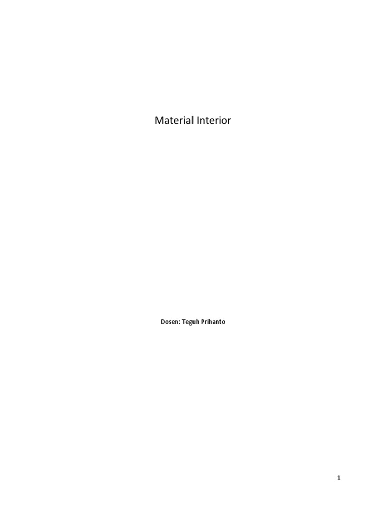 Bahan Interior untuk Desain Ruangan | PDF