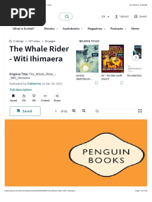 The Whale Rider - Witi Ihimaera - PDF - Whales - Sea