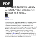 CNN Architectures: Lenet, Alexnet, VGG, Googlenet, Resnet and More