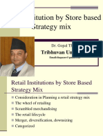 Retail Institution by Store Based Strategy Mix: Tribhuvan University