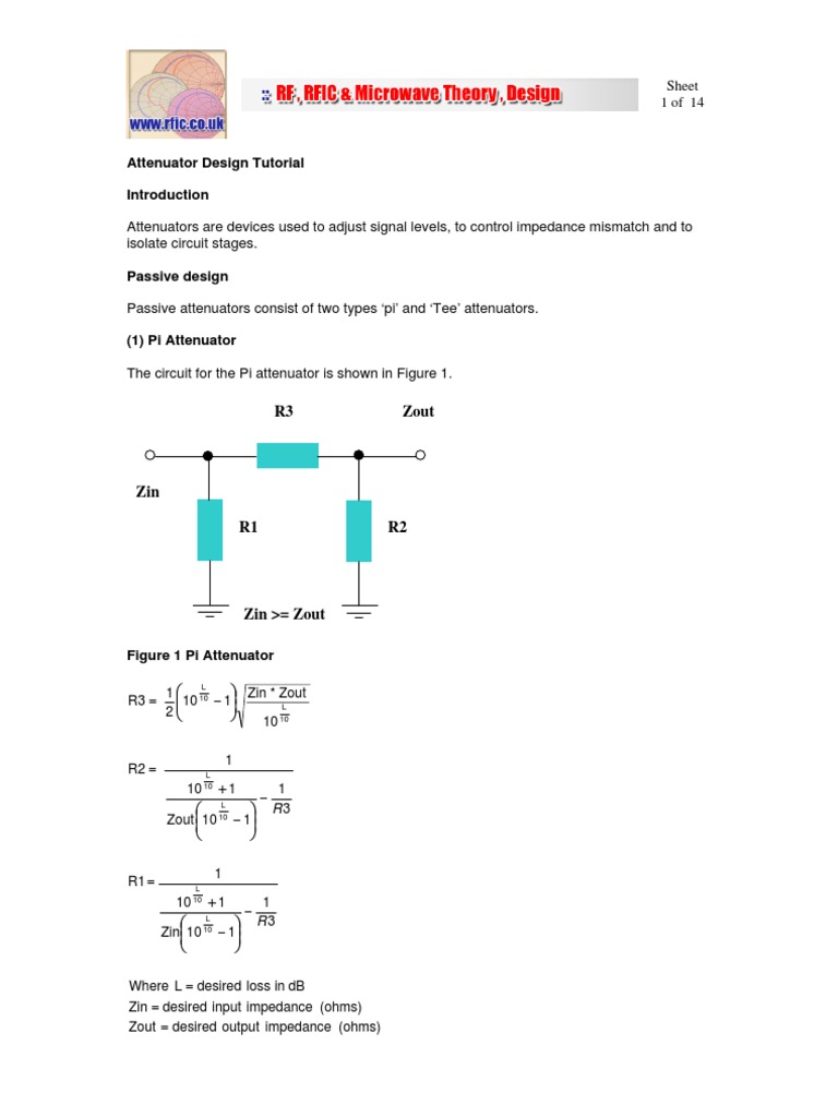 Attenuator Electrical Impedance Electrical Resistance And Conductance