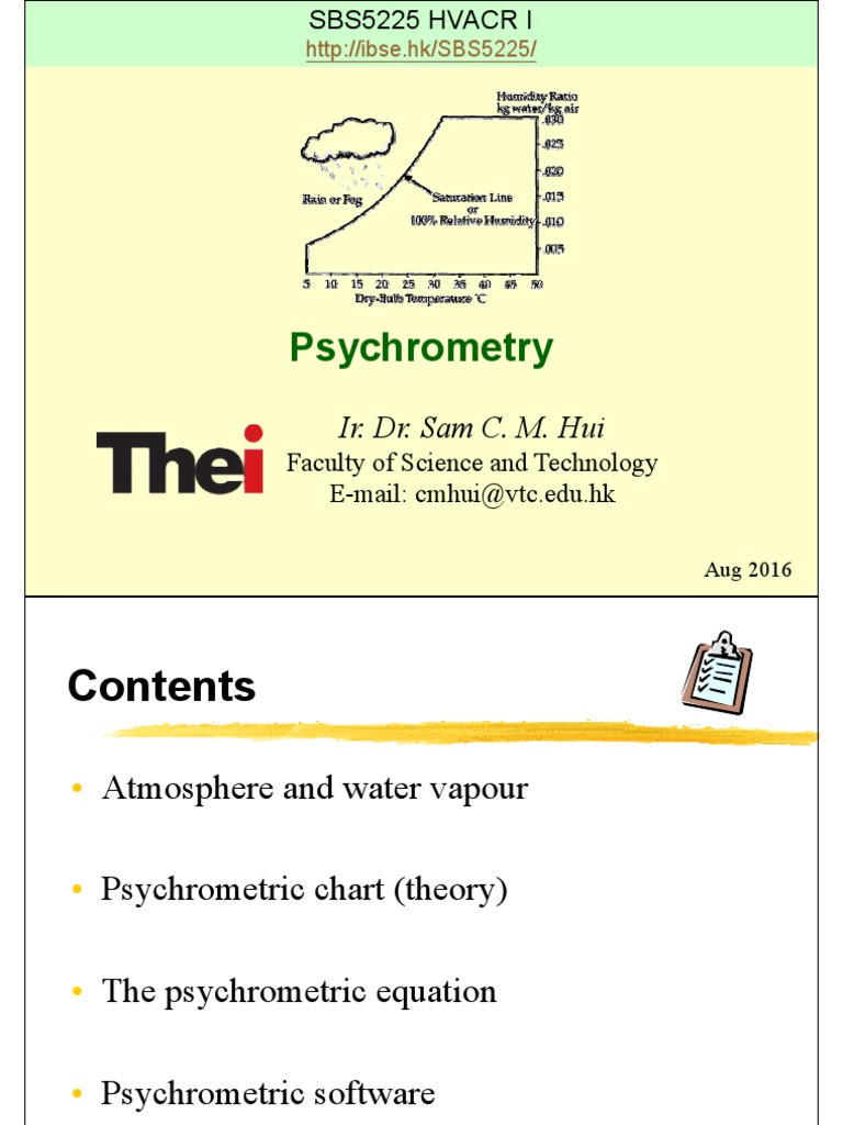 Introduction to Psychrometry Understanding Moist Air Properties and