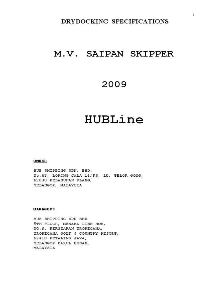 Drydocking Specifications Pdf Ships Paint