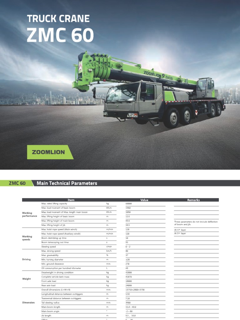 740 ZMC 60 Brochure Zoomlion ZMC 60 | PDF