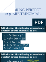 Factoring Perfect Square Trinomial