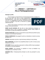 Filipino 1 - Linggo 1 - Lektura 2.1 - Ang Wika at Pakikipagtalastasan