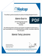 Nadcap Certificate for Materion Brush Inc
