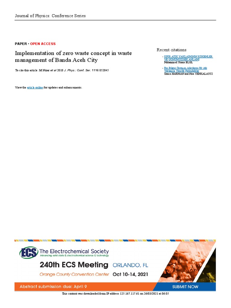 Zero Waste Implementation in Banda Aceh | PDF | Waste Management | Waste