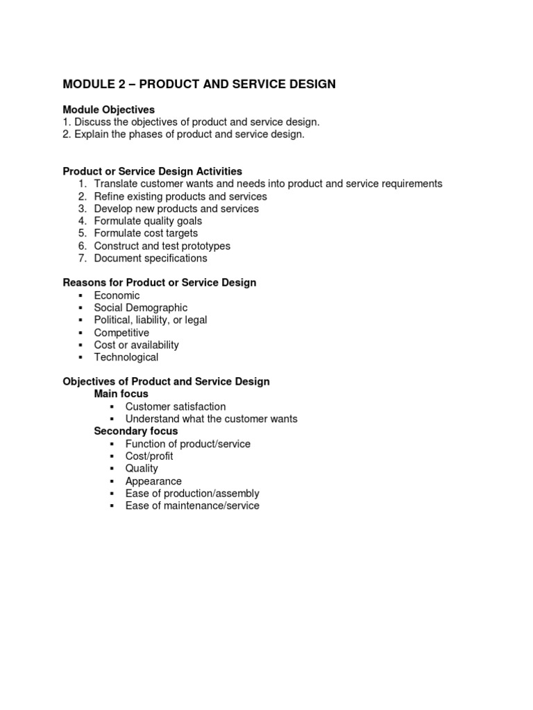 Product and Service Design Overview | PDF | Reliability Engineering ...