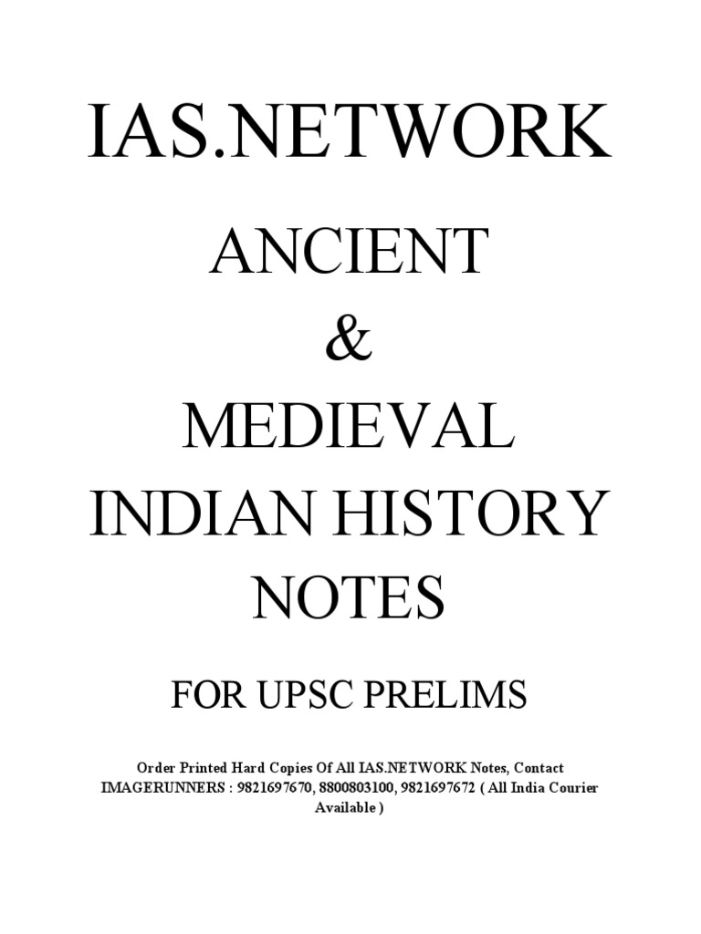 Ancient and Medieval Indian History Notes by Ias - Network | PDF ...