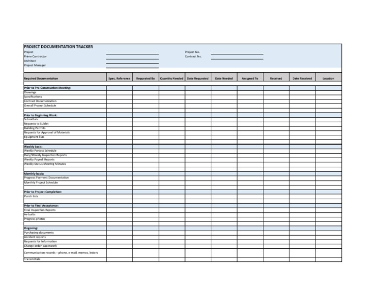 Excel Construction Project Management Templates Construction ...