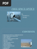 Free Space Optics: By, Xavier P. S. D3 Eee