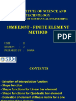 18Mee305T - Finite Element Method: SRM Institute of Science and Technology