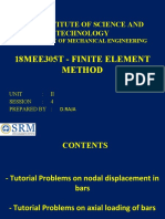 18Mee305T - Finite Element Method: SRM Institute of Science and Technology