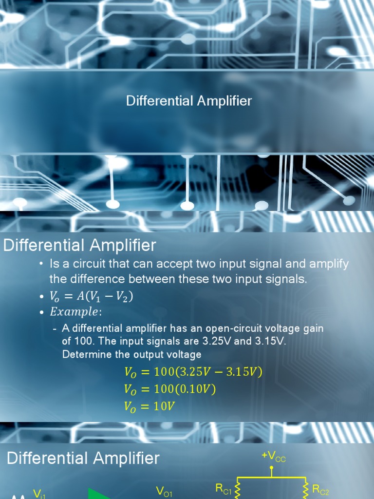 Differential Amplifier | PDF | Amplifier | Electrical Circuits