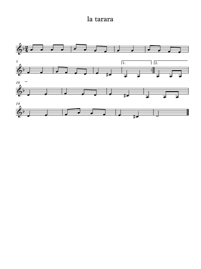 La Tarara Partitura Completa PDF