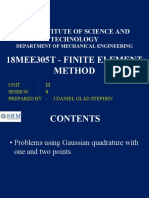 SRM Institute of Science and Technology: 18Mee305T - Finite Element Method