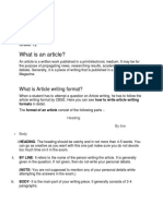 Article Writing Format