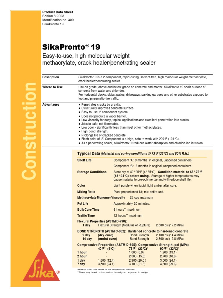 Sikapronto 19 EasyToUse, High Molecular Weight Methacrylate, Crack