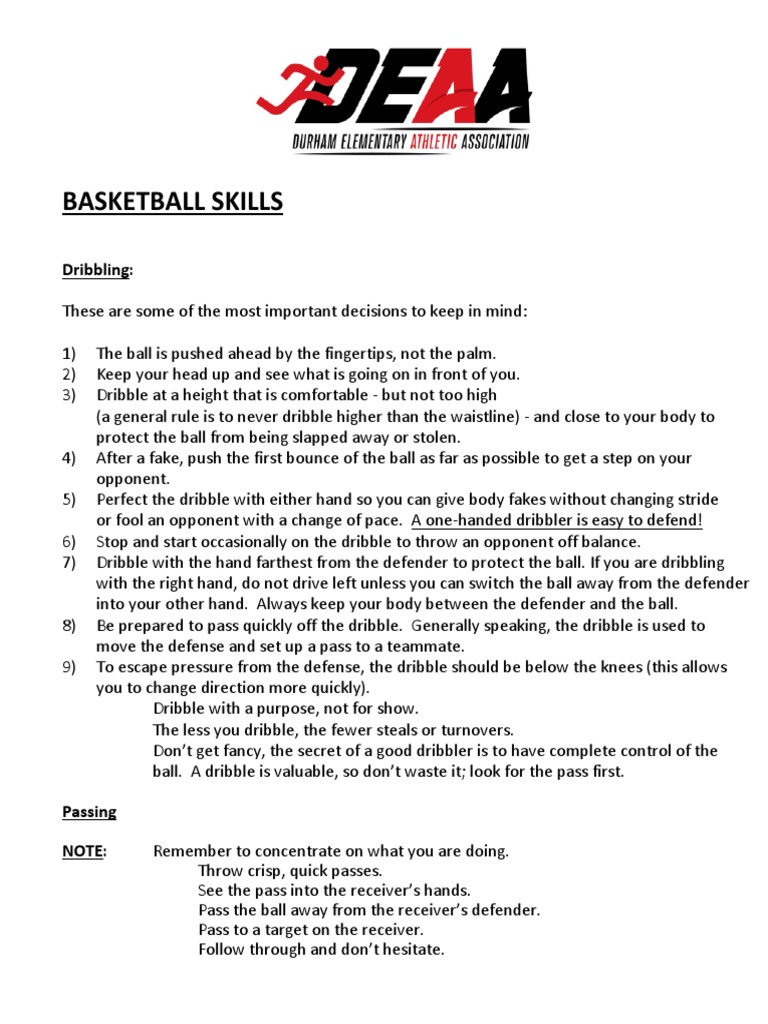 Basketball Skills PDF Anatomical Terms Of Motion Team Sports