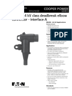 250 A 24 KV Class Deadbreak Elbow Connector - Interface A: Cooper Power