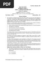 Test Series: November, 2021 Mock Test Paper 1 Intermediate: Group - I Paper - 2: Corporate and Other Laws