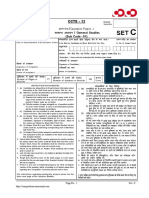 Ccts - 12 Iz"U I / Lkeku V/ U /: Question Paper - I General Studies (Sub Code - 01)