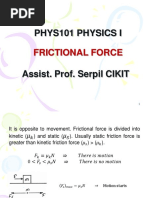 Phys101 Physics I: Frictional Force