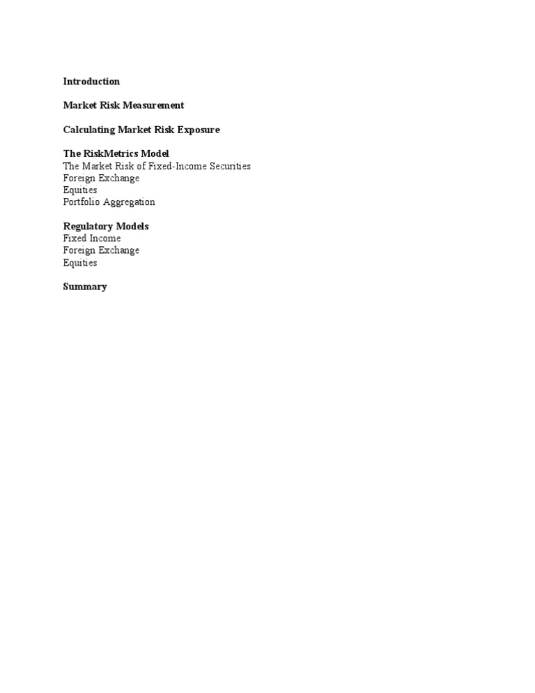 Market Risk Measurement Techniques | PDF