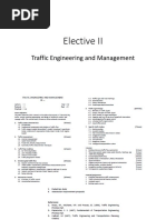 Elective II: Traffic Engineering and Management