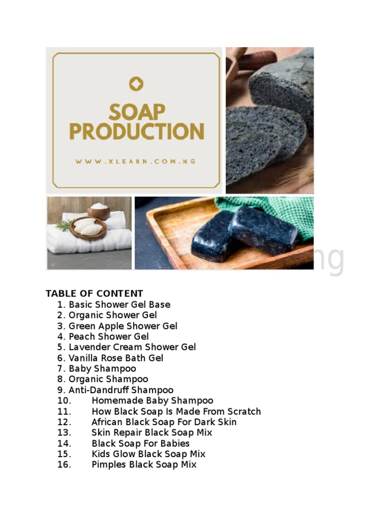 Homemade Skincare and Beauty Recipes Formulas for Shower Gels, Soaps