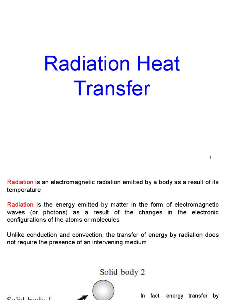 Radiation Heat Transfer | PDF | Heat Transfer | Electromagnetic Radiation